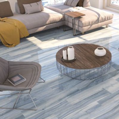 tile flooring in  a living room